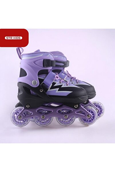 E-LİFE HOME Işıklı Silikon Teker Numara Ayarlanabilir Alüminyum Gövde Çocuk A...