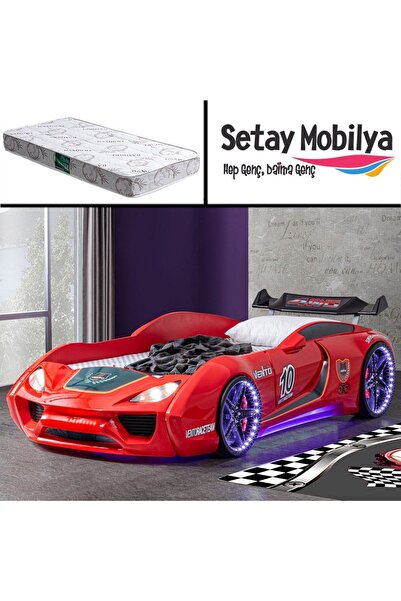 Setay Vento Cooper Rüzgarlıklı Full Ledli Arabalı Yatak, Kırmızı 1 Adet Comfo...