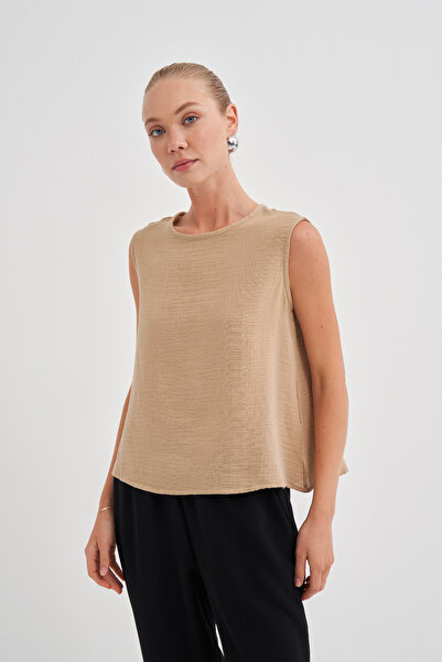 COLORDS Kadın Müslin Kolsuz Bluz