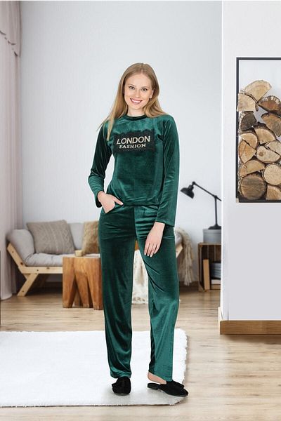 Jiber Дамски кадифен пижамен комплект Jbr-3692