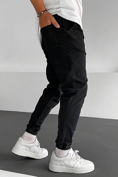 NO61 Pantaloni de jogging din denim cu picioare elastice