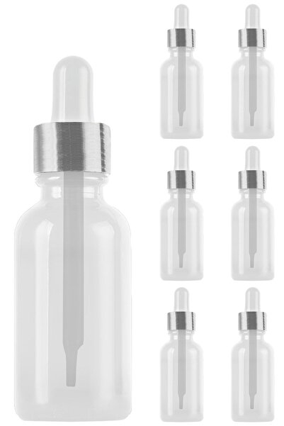 Afracam 50 ml Şeffaf Cam Damlalıklı Serum Şişesi 50 Cc Sızdırmaz Gümüş Metal ...