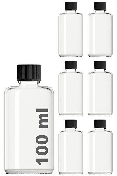 Afracam 100 ml Transparent Small Bottle 100 cc Black Leak Proof Lid Glass Bot...