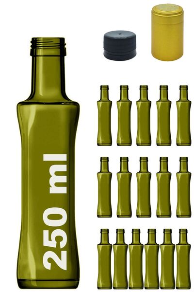 Afracam Green Geolive 250 ml - Curved Glass Bottle with Lock, Lid and Hood 16...