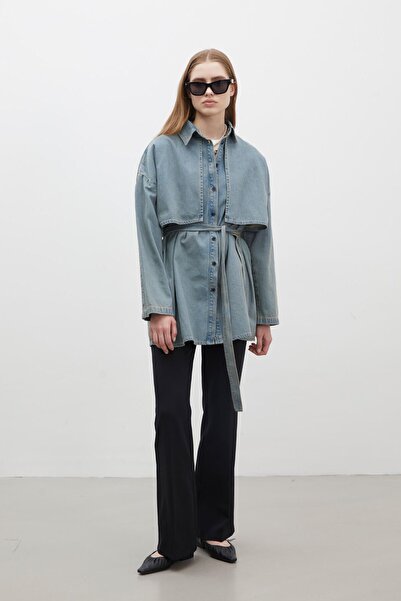 Manuka TRENCH TASARIM DENİM CEKET KOYU MAVİ