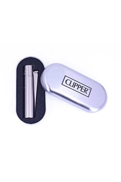Clipper Özel Kutusunda Metal Çakmak - Mat Gümüş (Brushed Silver)