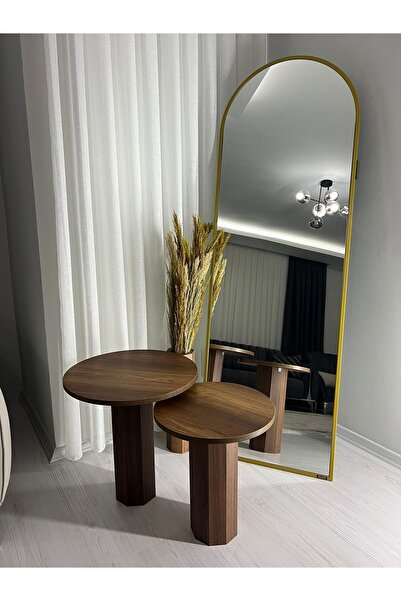 Lüxdekor seza 2li mantar sehpa zigon yuvarlak sehpa