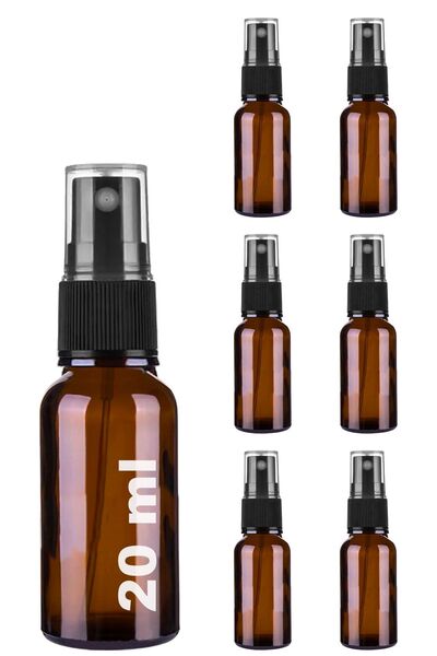 Afracam 20 ml Amber Kapaklı Siyah Sprey 20 Cc Fısfıs Kolonya Dezenfektan Kahv...