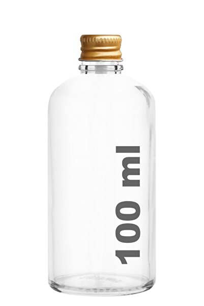 Afracam 100 ml Şeffaf Metal Gold Kapak Hediyelik Şişesi 100 Cc Kolonya Koku S...