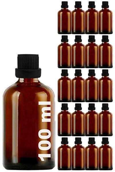 Afracam 100 ml Amber Kilitli Sızdırmaz Siyah Kapaklı 100 Cc Kahverengi Cam Şi...