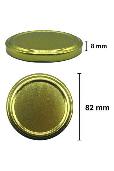 Afracam 425 ml Metal Gold Konserve Kapaklı 425 Cc Şeffaf Cam Kavanoz 36 Adet