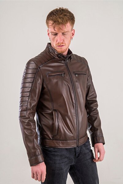Ata Leather Ben Erkek Hakiki Deri Ceket Kahverengi