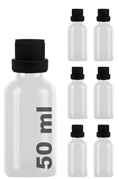 Afracam 50 ml Transparent Black Bottle - Leak Proof, Lockable, White Glass, 6...