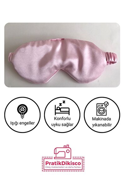 PratikDikisco Pudra Saten Uyku Gözlüğü  Göz Bandı