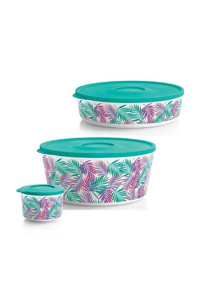 Tupperware Deluxe Set 3 Pieces Storage Storage Container Hsgl Mint
