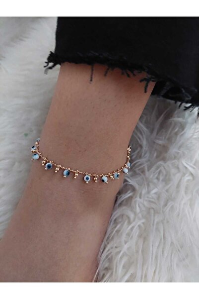 LUCKY ACCESSORIES Çelik Nazar Boncuklu Kararmaz Halhal