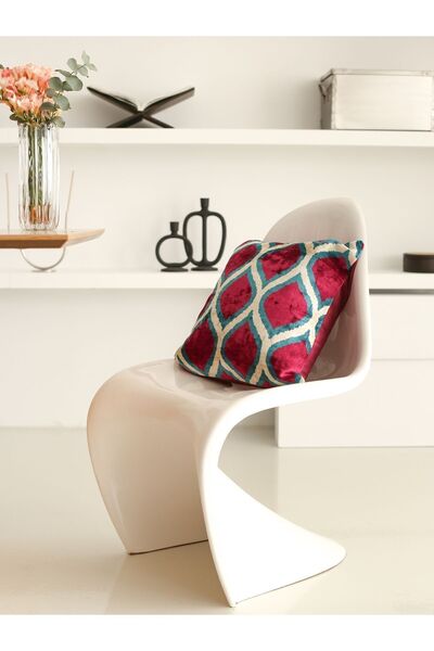 SUENO DESIGN STUDIO İpek Kadife Ikat Kırlent Kılıfı Dekoratif El Üretimi Lüks...