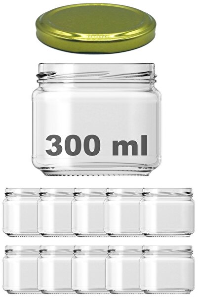 Afracam 300 ml Metal Gold Altın Konserve Kapaklı 300 Cc Şeffaf Magnolya Cam K...