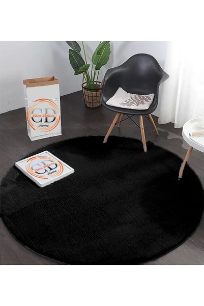 Casa Deluxe Home Siyah Post Daire Yumuşak Yıkanabilir Kaymaz Dot Taban Antiba...