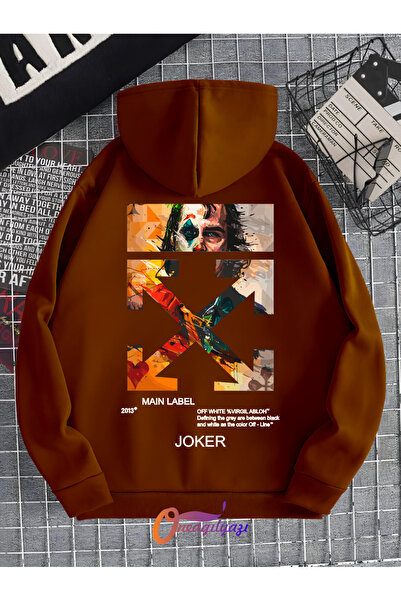 oneagılyazı سويت شيرت بغطاء للرأس مطبوع عليه جوكر كبير الحجم للجنسين