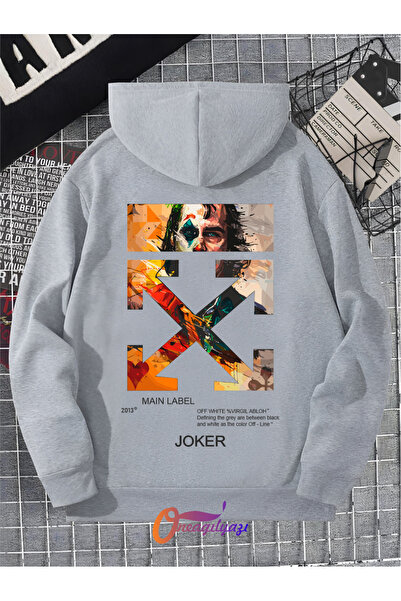 oneagılyazı سويت شيرت بغطاء للرأس مطبوع عليه جوكر كبير الحجم للجنسين