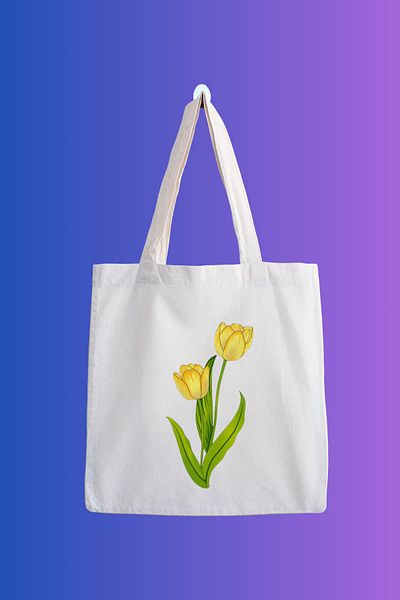 designedfy Yellow Rose Flower Pattern - Waterproof Cloth BaG