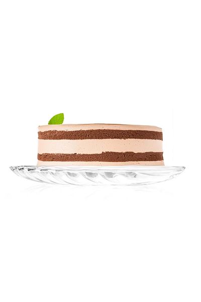 Jenisa Lattice Colored Glass Cake and Salad Serving Plate - 20x15 cm, 1 Piece