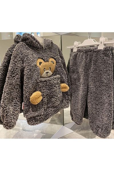 BT TİCARET Winter Welsoft Luxury Baby Set with Plush Pocket and Hood