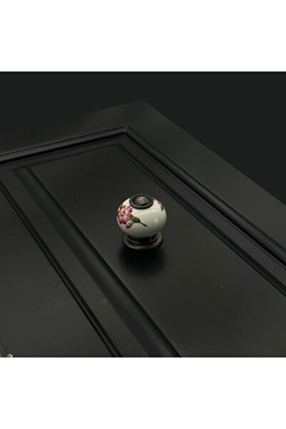 Vista Doro DİLEK DEKORLU PORSELEN  DÜĞME MOBİLYA KULP BAKIR OKSİT