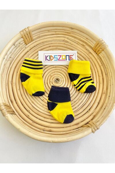 kidszone Yenidoğan Bebek Çorap 3’lü Taraftar Çorap