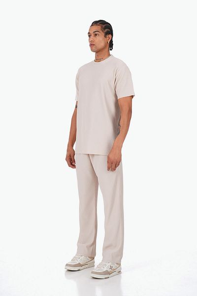 İkao Ribbed Basic T-Shirt Pants Set