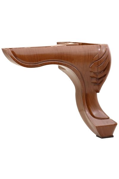 Badem10 Lukens Furniture - Picioare de pat maro cu model din lemn de 14 cm 4 buc