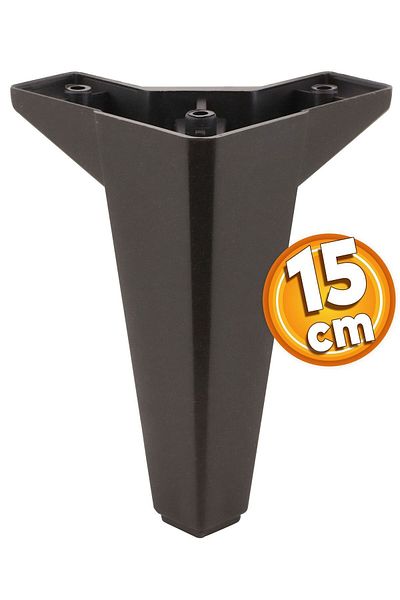 Badem10 Picioare de bază negre de 15 cm - Mobilier de lux din cedru Canapea, Unitate TV Picioare fotoliu