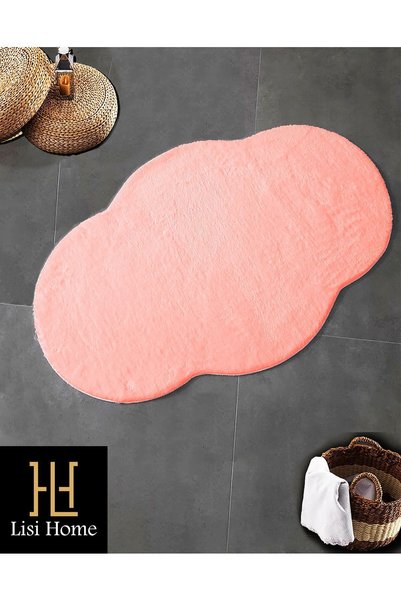 Lisi Home Pembe Bulut () Tekli Peluş Post Yumuşak Banyo Halısı Yıkanabilir.