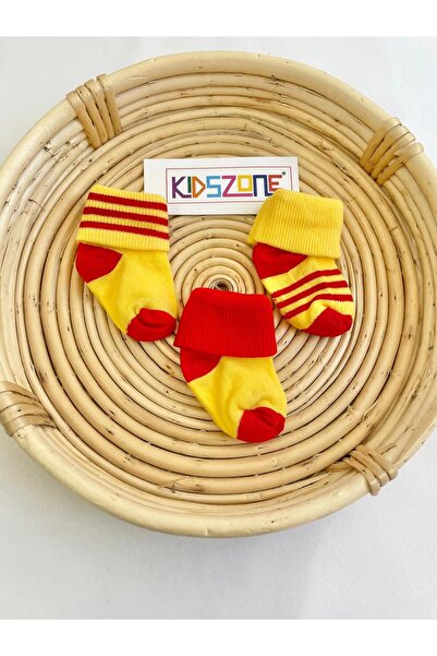kidszone Yenidoğan Bebek Çorap 3’lü Taraftar Çorap