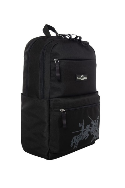 Faber Castell Classic  Backpack siyah 4 gözlü okul ve sırt çantası
