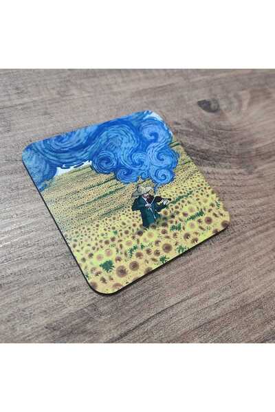 fırsatlar diyarı Vincent Van Gogh Yıldızlı Gece ve Ayçiçeği Tarlası İllüstras...