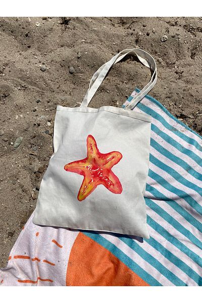 designedfy Starfish Printed Waterproof Cloth Bag - Beach Bag