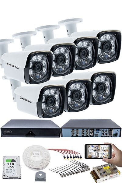 Kadraj 7'LI KAMERA SETİ - 5MP Sony SecuLensli 1080P Full HD, 6 Atom LED, AHD ...