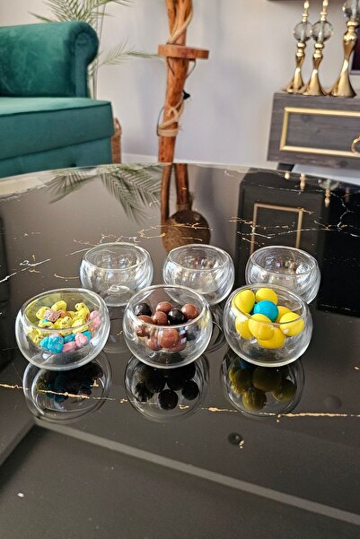 Gülümseten Avm 6 lı Çift Cidarlı Kahve Yanı Lokumluk Şekerlik | Mini Lokumluk...