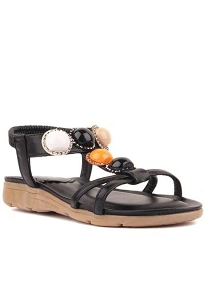 Guja 22Y150-9 ORTOPEDİK DÜZ TABAN TAŞLI ETNİK KADIN SANDALET