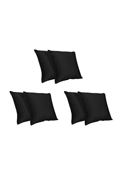 In House طقم وسائد مزخرفة مخملية مكون من 6 قطع بتصميم سادة - 45×45 سم