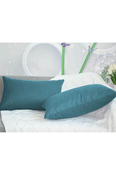 In House Linen Decorative Cushion Set Solid Design - 50x30 cm