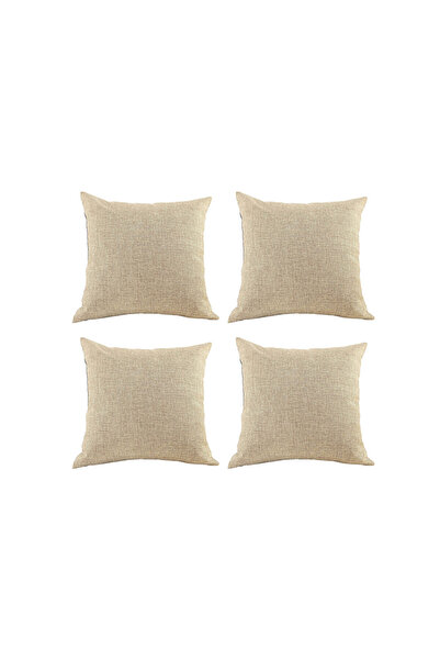 In House 2 Pieces Linen Decorative Cushion Set Solid Design - 45x45 cm