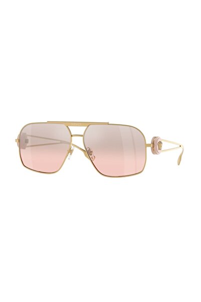 Versace VE22691002/8762 Unisex Güneş Gözlüğü Gold Metal  Çerçeve Pembe Aynalı...