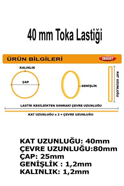 ekoset 500 Adet Siyah Küçük Paket Lastiği 40mm