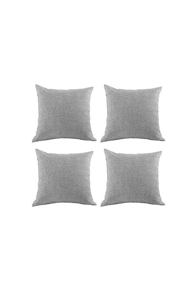 In House 4 Pieces Linen Decorative Cushion Set Solid Design - 45x45 cm