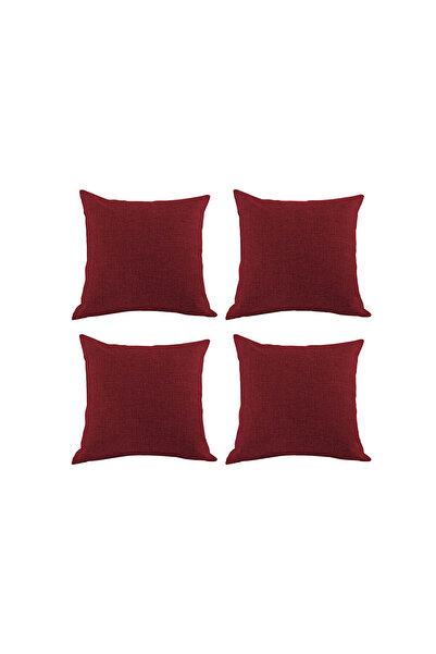 In House 2 Pieces Linen Decorative Cushion Set Solid Design - 45x45 cm