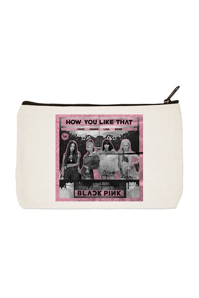 designedfy BlackPink Αδιάβροχη υφασμάτινη τσάντα μακιγιάζ - Σετ θήκης και πορτοφολιού