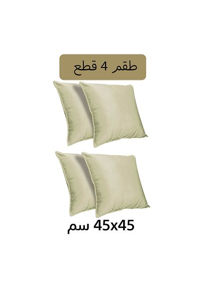 In House 4 Pieces Velvet Decorative Cushion Set Solid Design - 45x45 cm